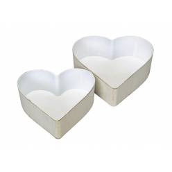 Corazon Plastico Must Crema (Set 2uds)