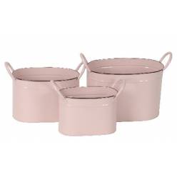 Cubeta Metal Asas Rosa (Set 3uds)