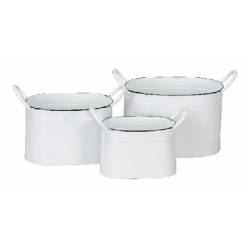 Cubeta Metal Asas Blanca (Set 3uds)