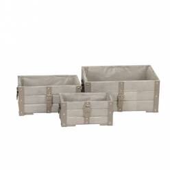 Caja Madera Pino Gris (Set 3uds)