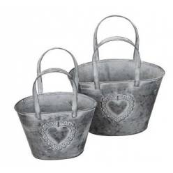 Bolso Metal Corazon (Set 2uds)