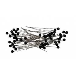 Alfileres Cabeza Perla Negro 6mmx65mm (x100uds)