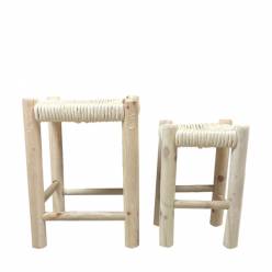 Taburete Kai Madera Blanco (set de 2)