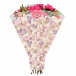 Funda Sweet Hearts Rosa 44x50Hcm (x50uds)