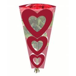 Funda Stacked Hearts Roja 35Ax60Hcm (x50uds)