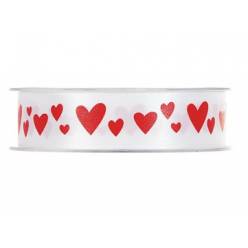 Cinta Corazones Blanca 25mmx25m