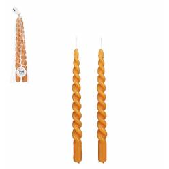 Vela Candelabro Espiral Naranja (x2uds)
