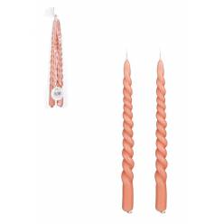 Vela Candelabro Espiral Rosa (x2uds)