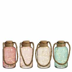 Tarro Cristal con Leds (set 4uds)