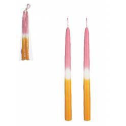 Vela Candelabro Dip-Dye Rosa (x2uds)