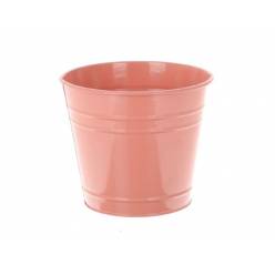 Cubremaceta Fleura Metal Rosa 16x14Hcm