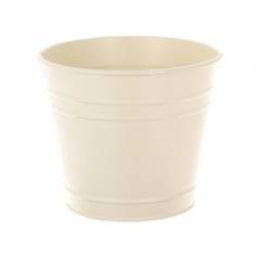 Cubremaceta Fleura Metal Blanca 16x14Hcm