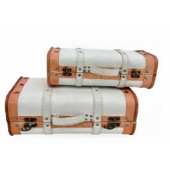 Maleta Elia Piel Blanca (Set 2uds)