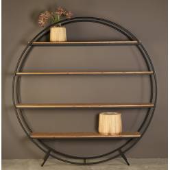 Estanteria Circular Legno Negro 34x200x202Hcm