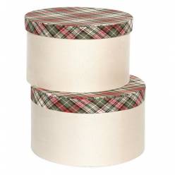 Sombrerera Tartan Crema (Set 2uds)