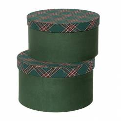 Sombrerera Tartan Verde (Set 2uds)