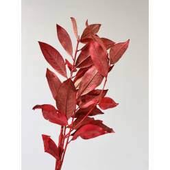 Hoja Magnolio Pintado Rojo Metal 70cm 200gr