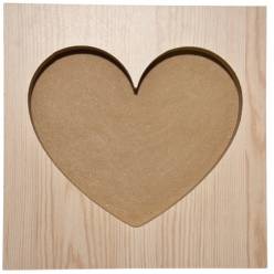Marco Corazon Madera 25x25Lcm