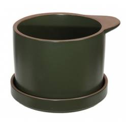 Maceta Beli Verde con plato 15x11Hcm