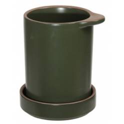 Maceta Beli Verde con plato 9x12Hcm
