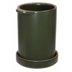 Maceta Beli Verde con plato 11x15Hcm