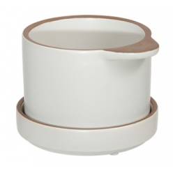 Maceta Beli Blanca con plato 11x6.5Hcm