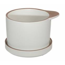 Maceta Beli Blanca con plato 15x11Hcm