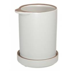 Maceta Beli Blanca con plato 11x15Hcm