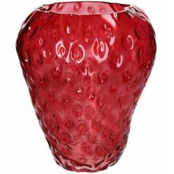 Jarron Fresa Cristal 21.5x21.5x26Hcm