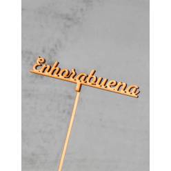 Pick Madera Enhorabuena Palo 50cm  "T10"