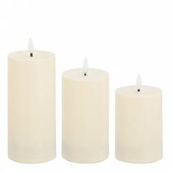 Vela Led Crema 7x15Hcm (Set 3uds)