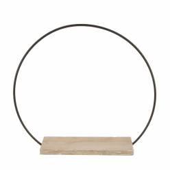Aro Metal Con Base de Madera Negro 7x18x16Hcm
