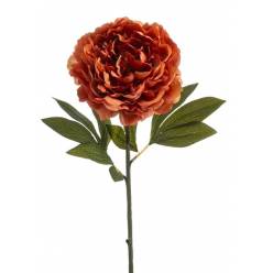 Peonia Artificial Naranja 77Hcm