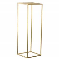 Soporte Metal Oro 27x27x80Hcm