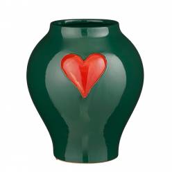 Jarron Heart Verde 22.5x27Hcm