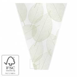 Funda Bouquet Hojas Skeleton Verde 35x50cm (x50uds)