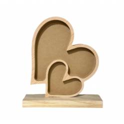 Corazon Doble Madera 21x27Hcm