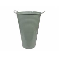 Cubeta Metal Verde Eucalipto 27x40Hcm