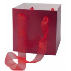 Portador Bouquet Glossy Burdeos 16x16x16Hcm "T10"