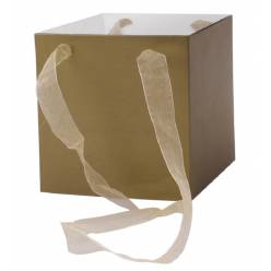 Portador Bouquet Glossy Oro 16x16x16Hcm "T10"