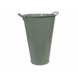 Cubeta Metal Verde Eucalipto Mate �26x40Hcm