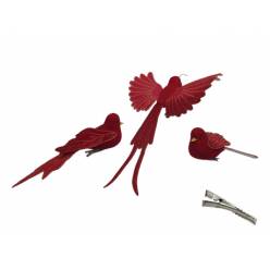 Clips Colibri Velvet Rojo (Set 3uds)