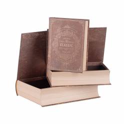 Libros Classic Marron 29x24x7.5Hcm (Set 3uds)