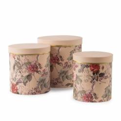 Sombrerera Florale Rosa (Set 3uds)