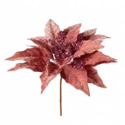 Poinsettia Natale Artificial Rosa 20cm