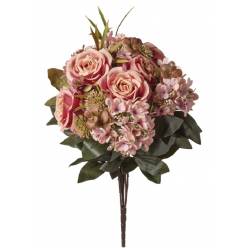 Bouquet Rosas y Hortensias Peach 50cm