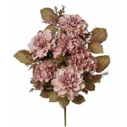 Bouquet Dalias y Hortensias Artificial Rosa Vintage 57cm