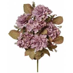 Bouquet Dalias y Hortensias Artificial Lavanda 57cm