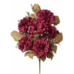 Bouquet Dalias y Hortensias Artificial Rojo 57cm