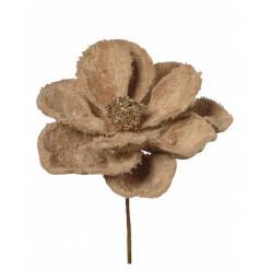 Magnolia Velvet Artificial Marron Palido 25cm